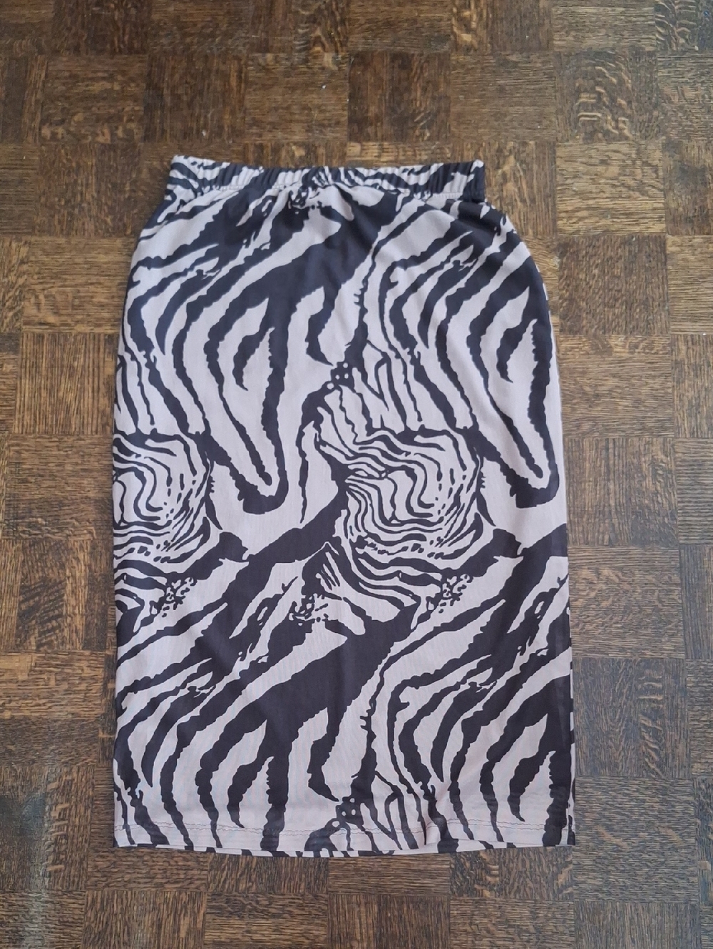 Mesh Zebra Print Skirt